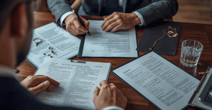 Solicitor explaining probate costs to a family member