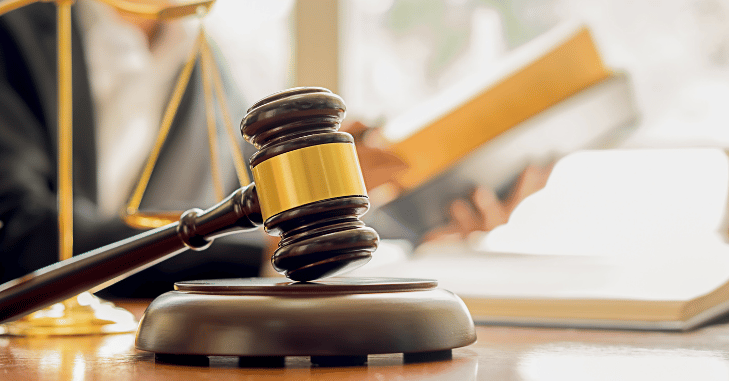 Close-up of a witness statement and legal notes