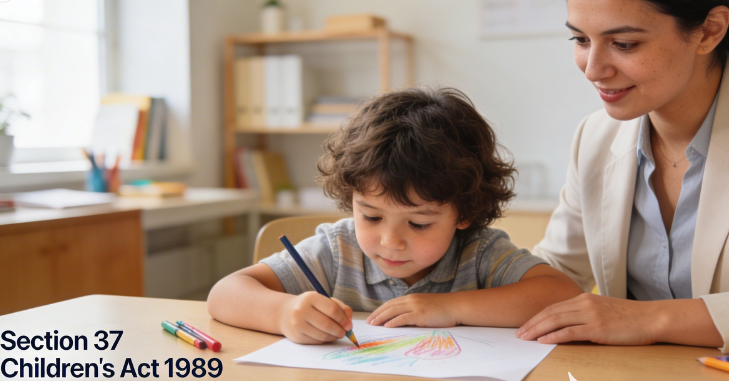 Child playing with toys in a family support setting