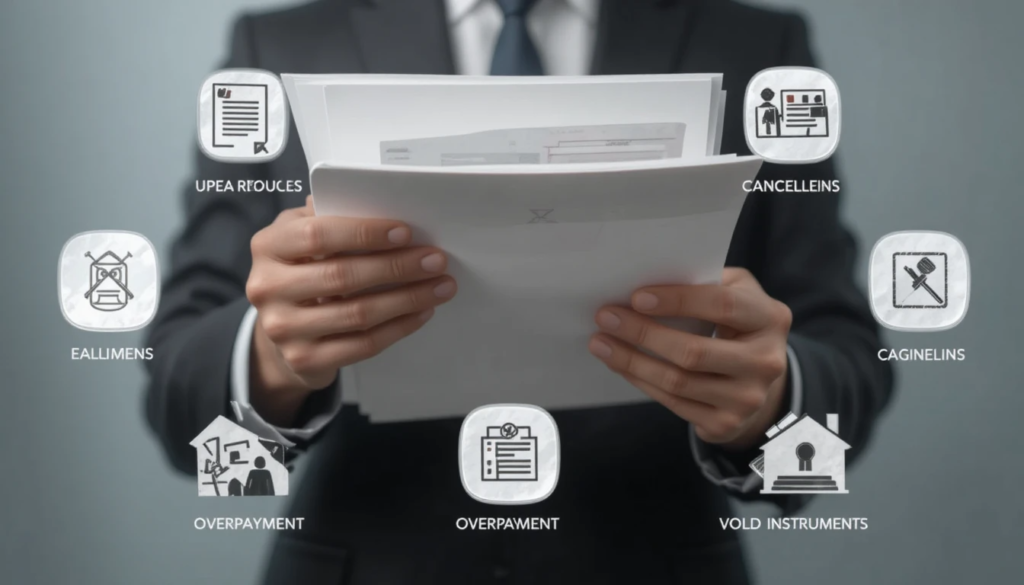 Homebuyer reviewing stamp duty paperwork at a desk